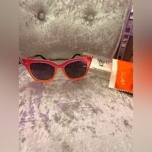 Quay Australia Pink and Orange Cat Eye Sunglasses
